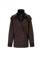 Contrast Splicing Double-Layer Blazer Coat