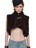 Leopard Print Faux Fur Belt Vest