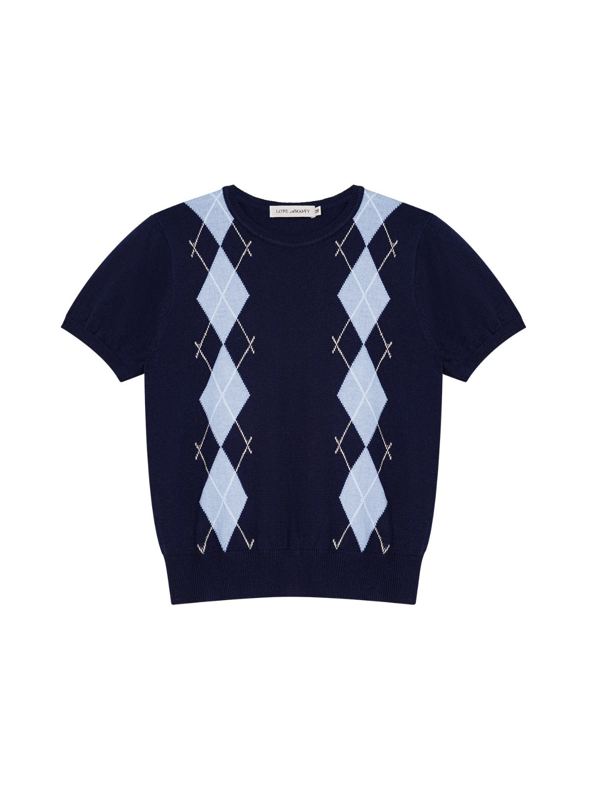 Vintage Argyle Knit Cardigan Set