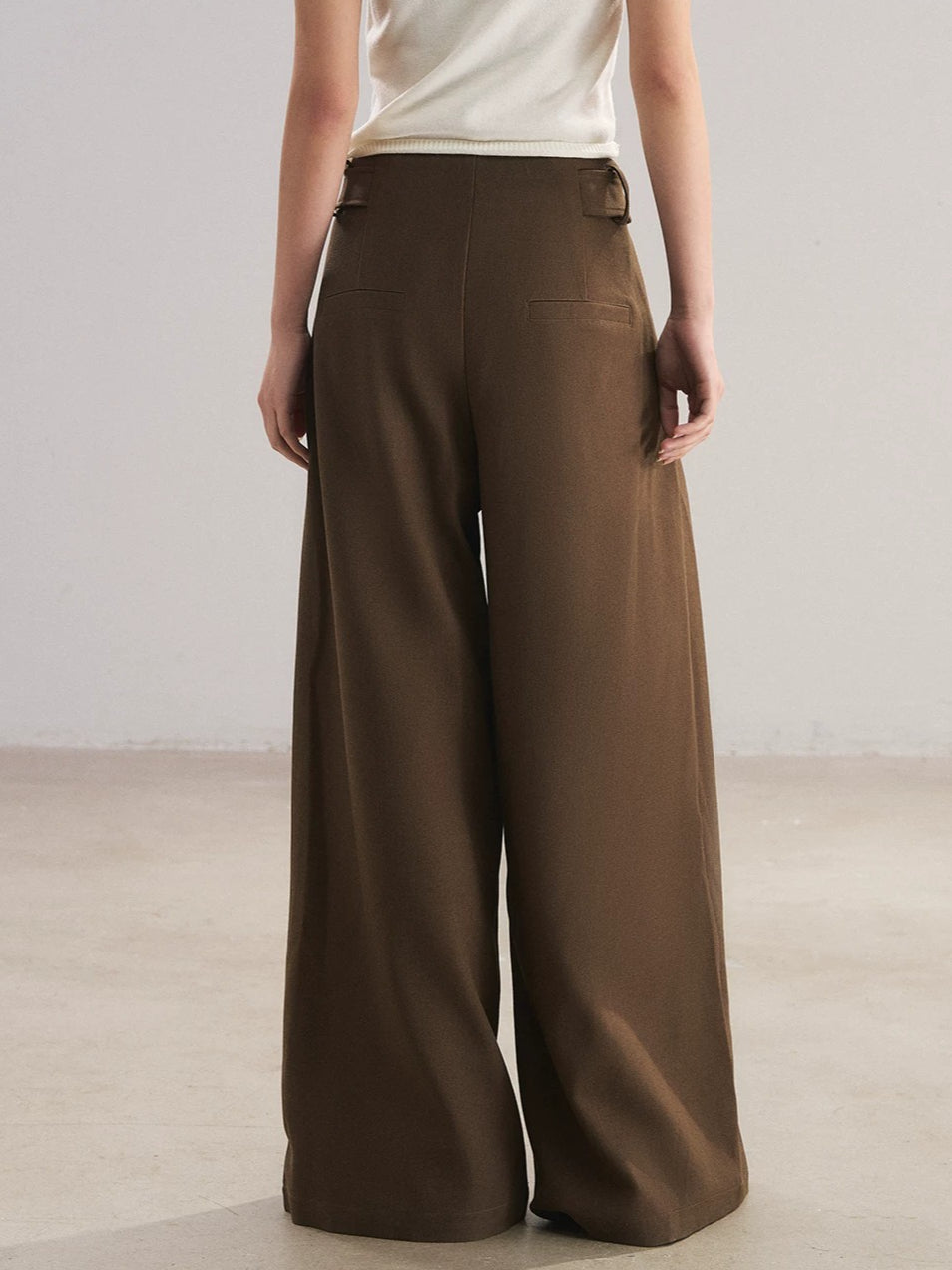 Pleated Wide-Leg Trousers