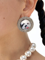 Cat & Dog Gem-Studded Animal Earrings