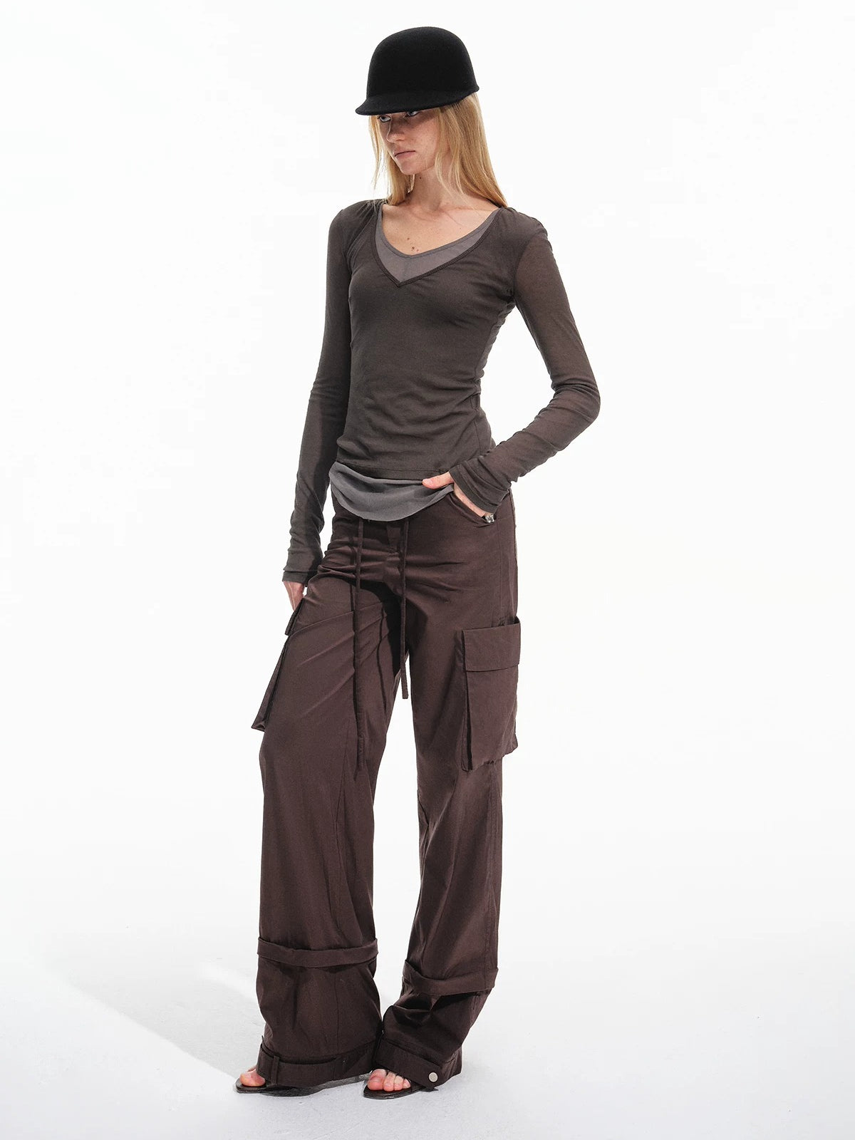 Cotton Layered Faux Two Piece Top