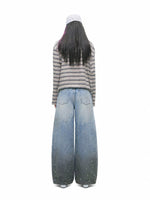 Gradient Whisker Wide Leg Jeans