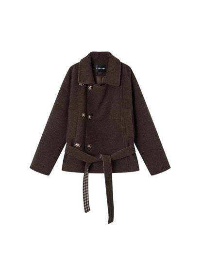 Plaid Patchwork Wool-Blend Cropped Jacket
