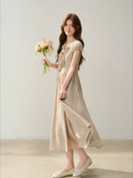 Acetate Ruffle Midi Dress
