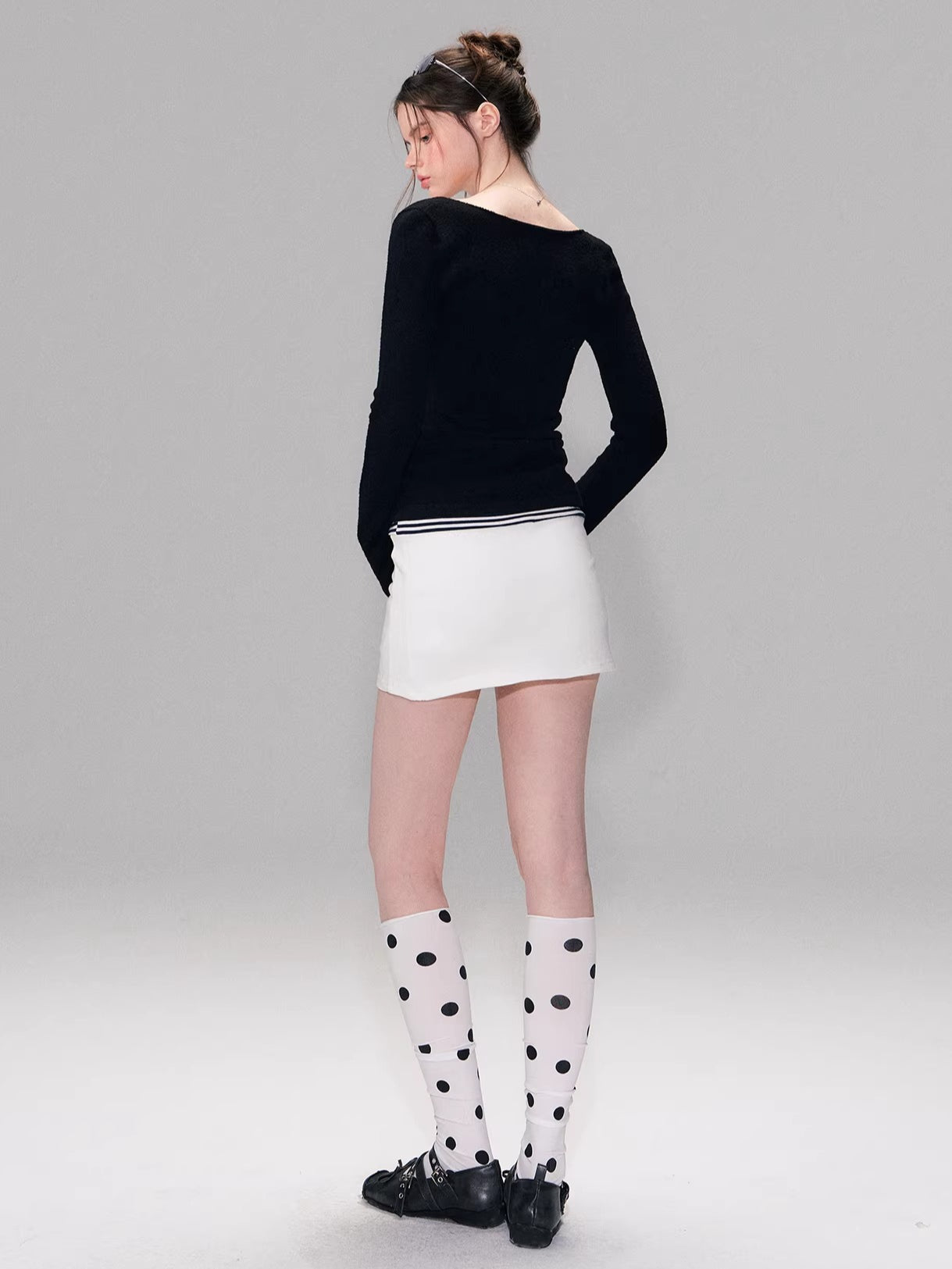 Contrast Jacquard Knit Sweater