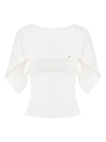 White Off Shoulder Knit Top