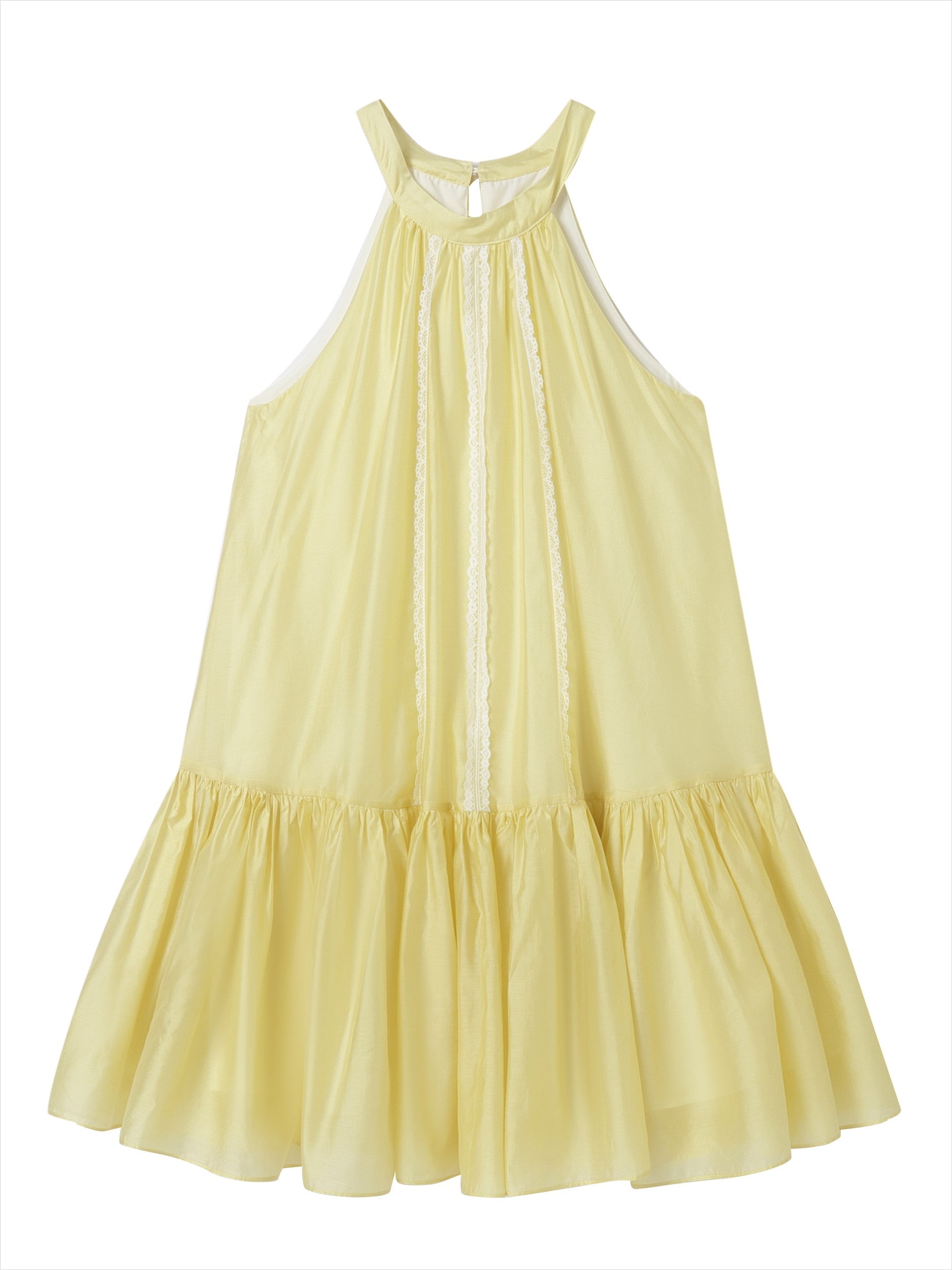 Halter Neck Tencel Lace Beach Dress