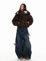 Star Patch Wide Leg Jeans