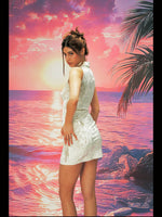 Butterfly Print Sleeveless Qipao Dress