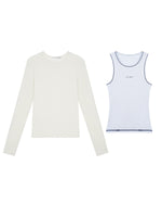 Modal Contrast Layered Long Sleeve Top