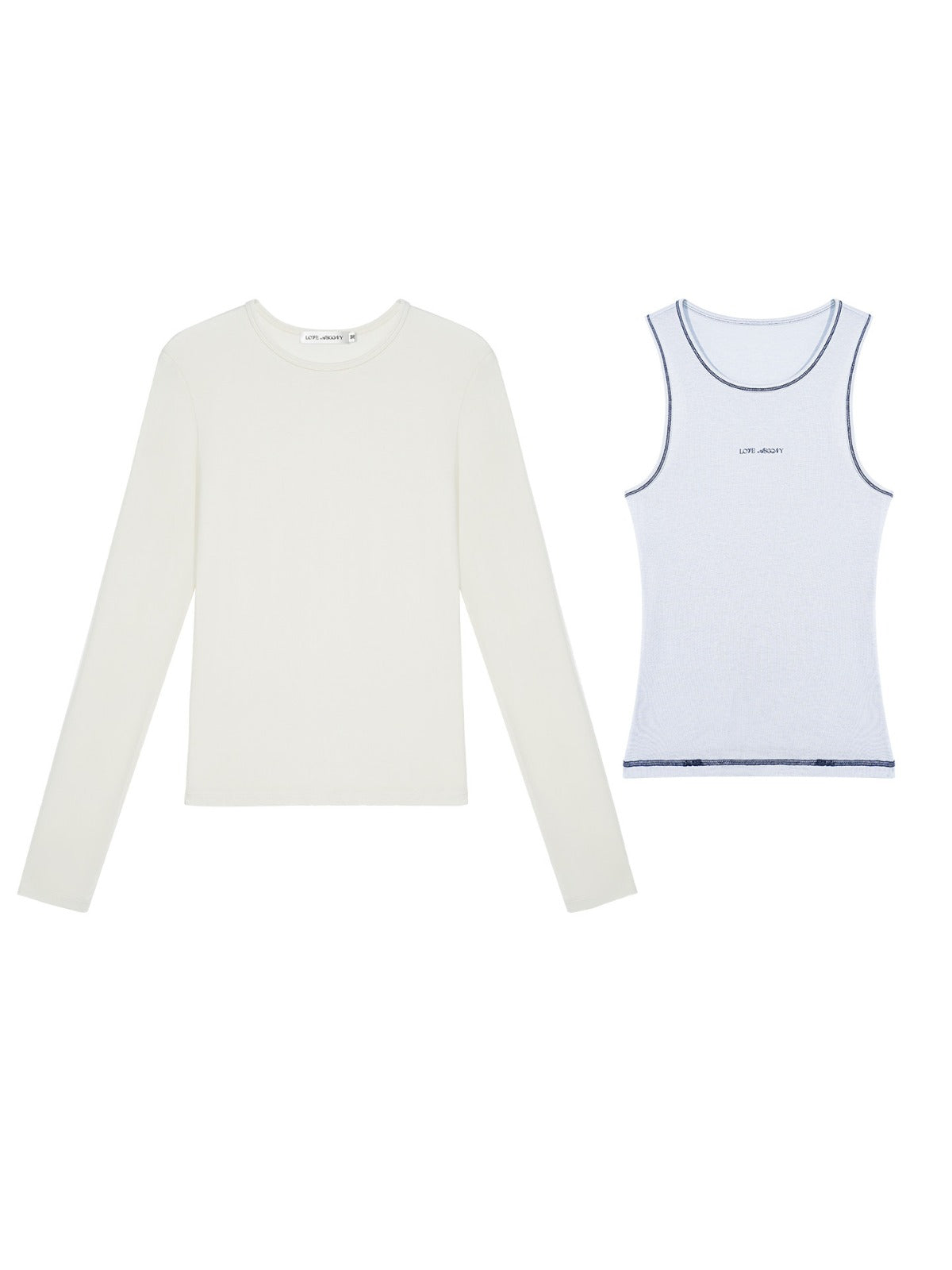 Modal Contrast Layered Long Sleeve Top