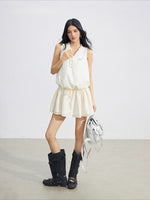 Lace Tie V-Neck Dress