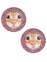 Cat & Dog Gem-Studded Animal Earrings