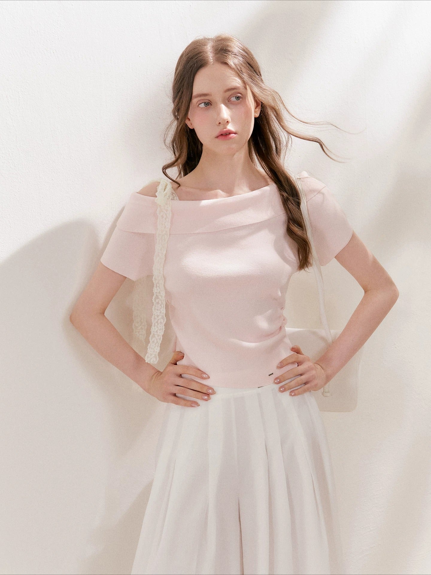 Asymmetric Lace Knit Top