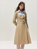 Vintage Mock-Layer Trench Dress