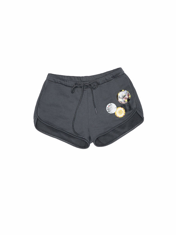 Badge-Embellished U-Trim Printed Sport Sweat Shorts