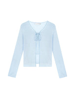 Lace Trim Tie Cardigan