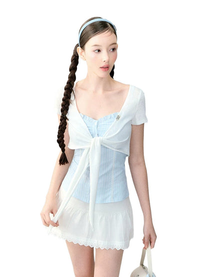 Ruched Cami &amp; Cardigan Set