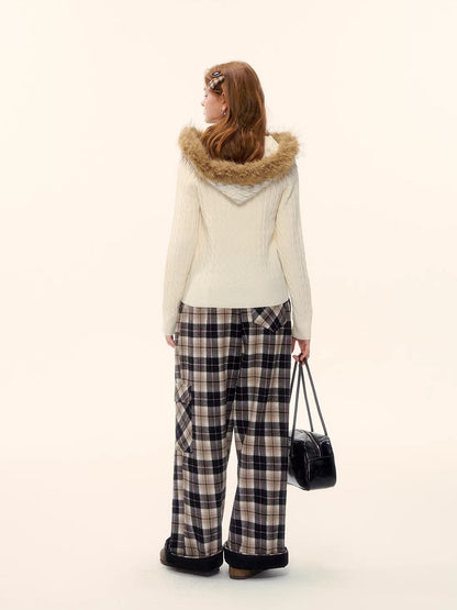 Cable Knit Hooded Sweater