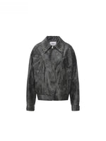 Eyelet PU Leather Jacket