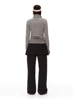 Ruched Zip Sweatshirt