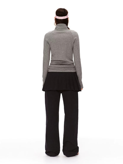 Ruched Zip Sweatshirt