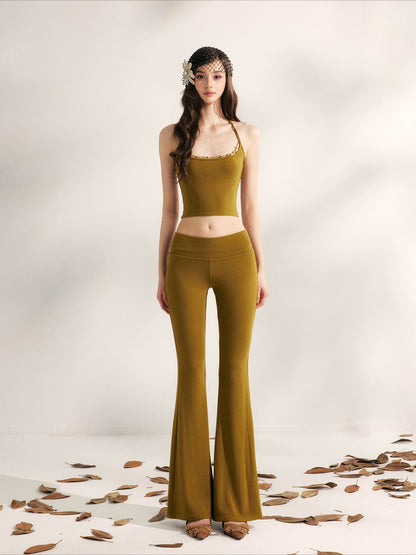 Lazy Weekend Beaded Tank Top &amp; Yoga Pants Set