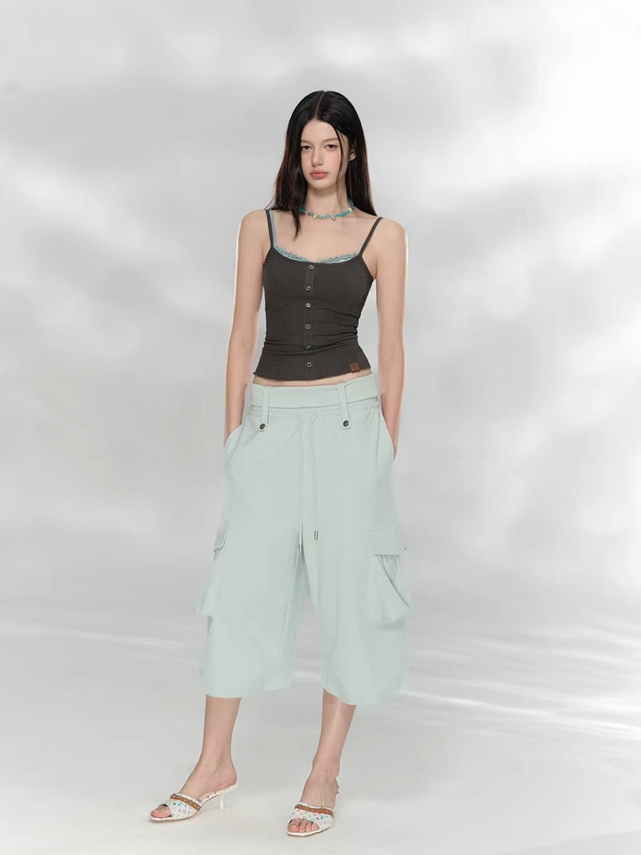 Lace Trim Rib Tank
