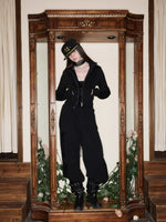 Bone Sequin Stand-Collar Sweat Set