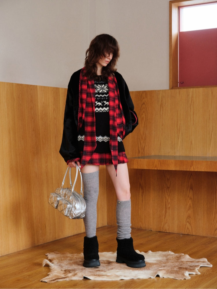 Vintage Jacquard Chunky Knit Vest