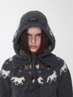 Fair Isle Pony Jacquard Knit Balaclava Hat
