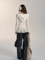 Wool-Blend Hooded Blouse