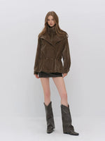 Corduroy Hooded Down Jacket