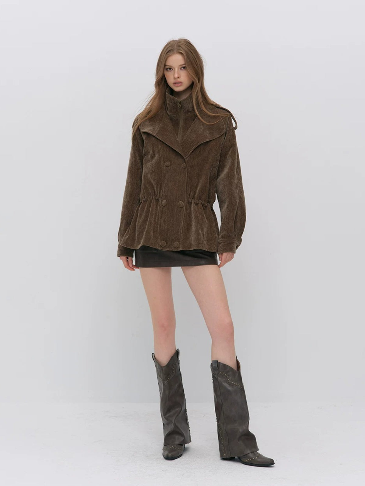 Corduroy Hooded Down Jacket