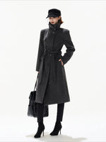 Gray Double Breasted Wool Coat