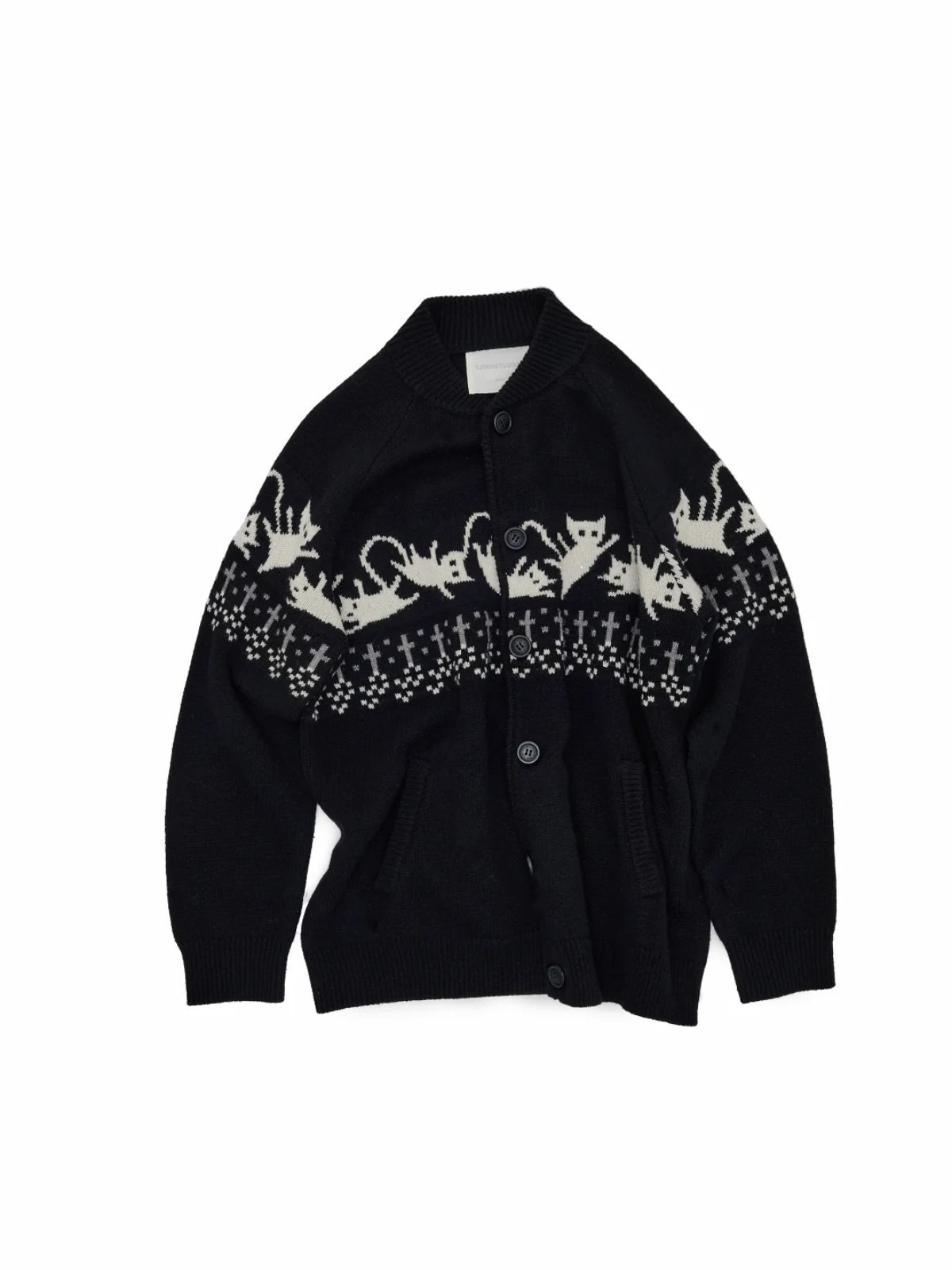 Fair Isle Cat Jacquard Cardigan