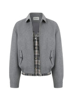 Layered Plaid Wool Blend Jacket