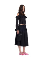 Double Ruffle Waist Cargo Skirt
