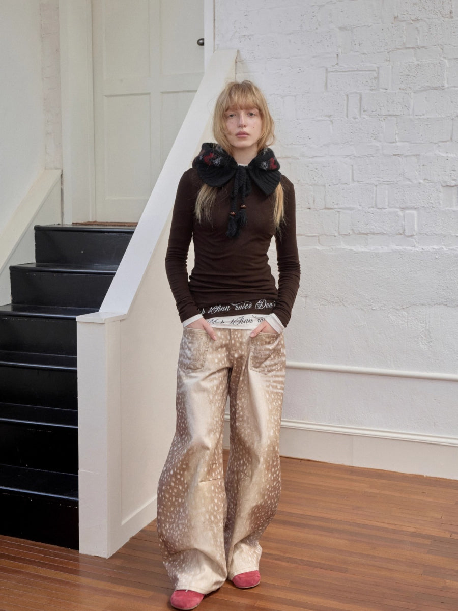 Fair Isle Pony Jacquard Knit Balaclava Hat