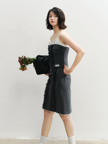 Miu-Style Lace Trimmed Camisole &amp; Skirt Set