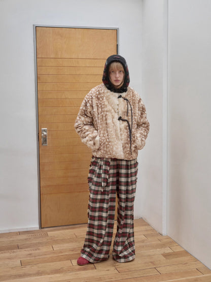 Fair Isle Pony Jacquard Knit Balaclava Hat