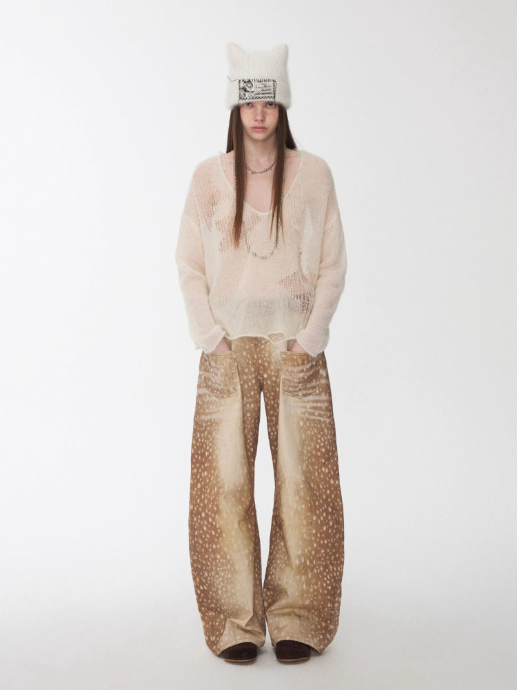 Mohair Star Cutout Sweater