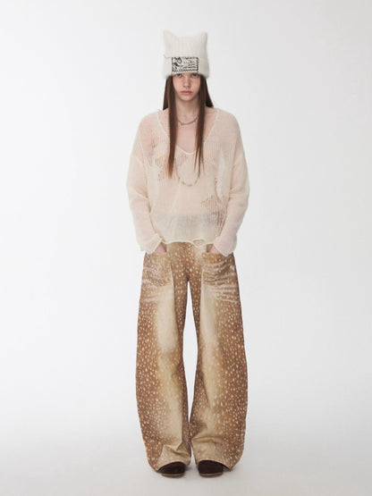 Mohair Star Cutout Sweater