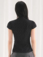 Black Polka Dot Tie Top