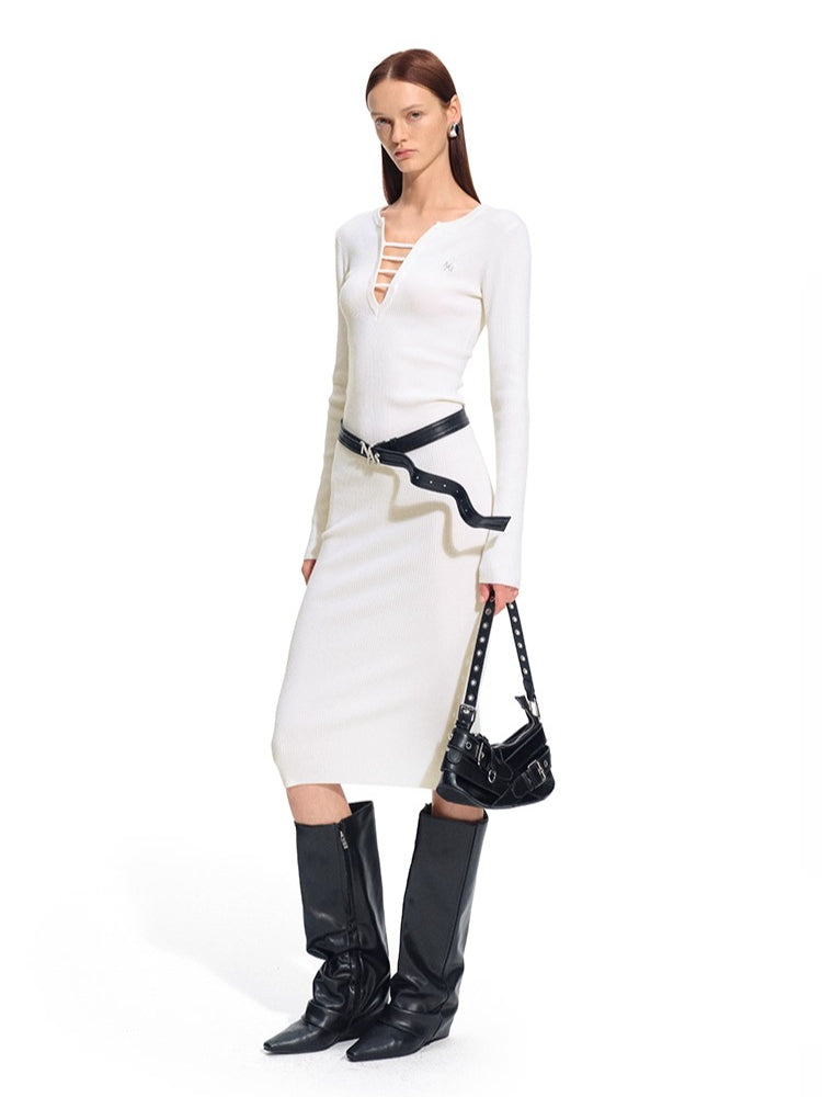 Trace Wool Blend Bodycon Dress