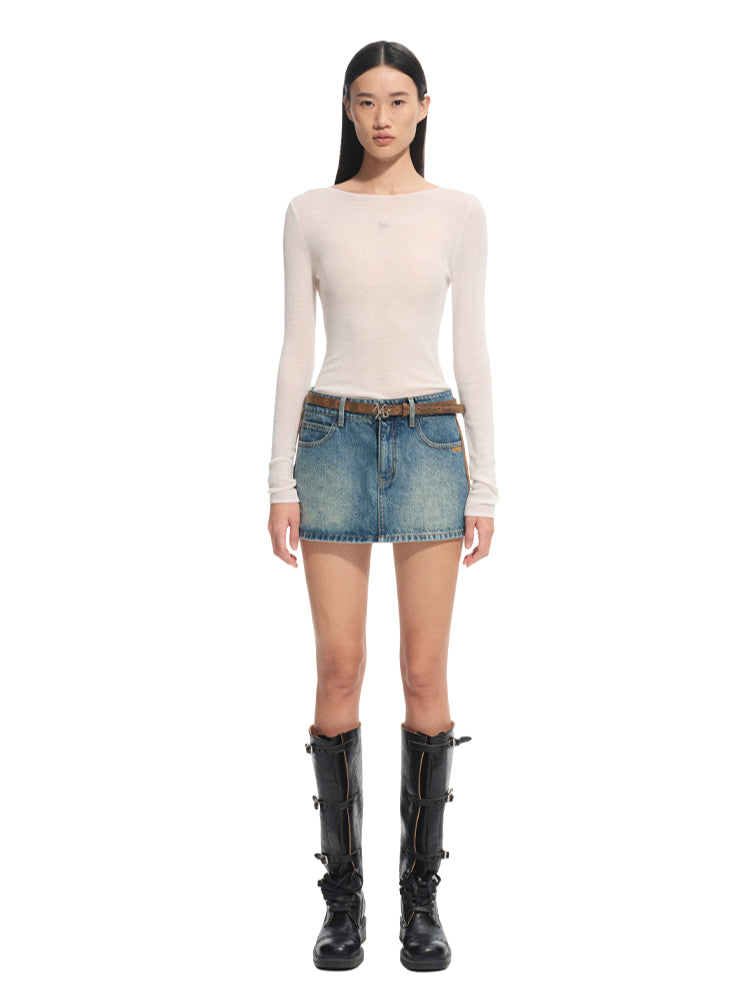 Wool Thin Crew-neck Long-sleeve Top