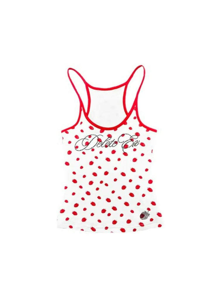 Rhinestone Ribbed Halter Tank Top