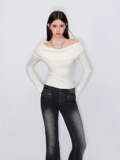 Rose Draped Knit Top