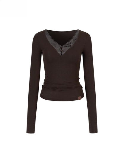 Modal Lace V-Neck Top